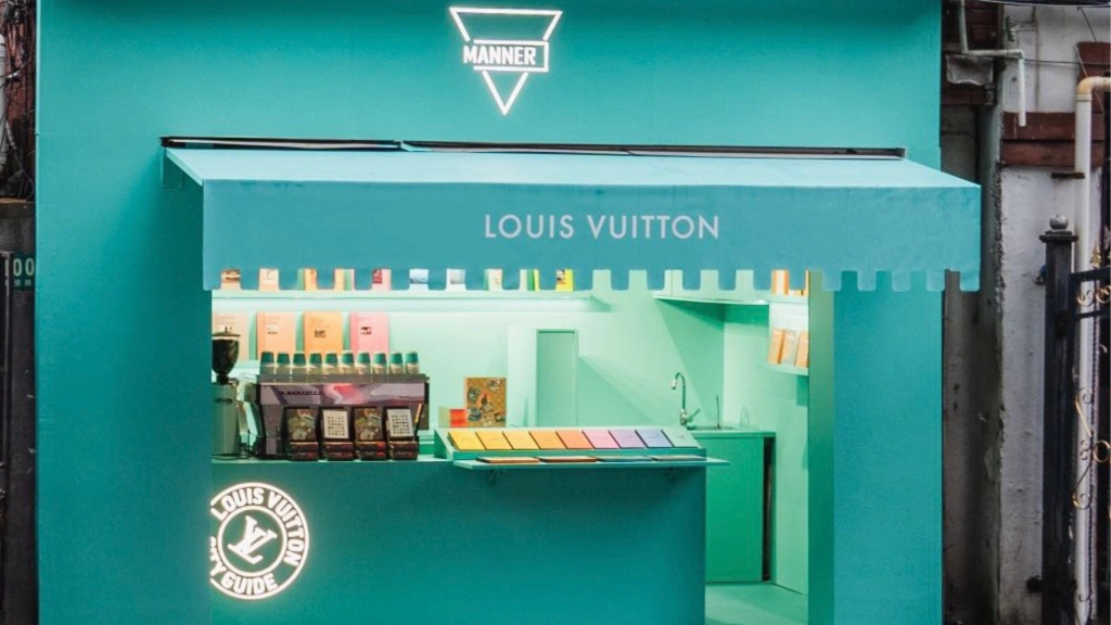 Louis Vuitton opened a pop-up book store with coffee brand Manner in Shanghai to promote its City Guide series. Photo: Manner Weibo