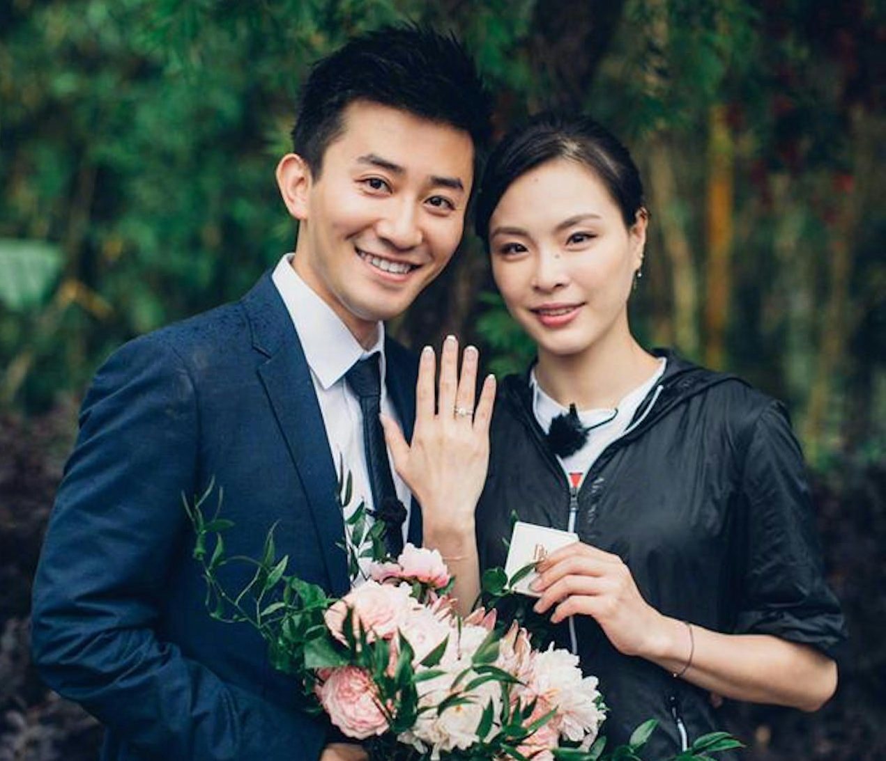 Olympic gold medalist Wu Minxia and husband.  
 Photo: Darry Ring