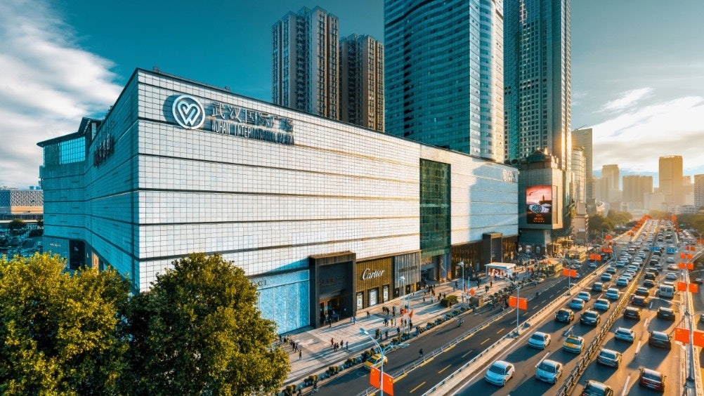 Wuhan International Plaza, where the exhibition is housed, sits in one of Wuhan's commercial districts, and is connected to two other nearby shopping malls through passageways. Photo: Wuhan International Plaza's Weibo