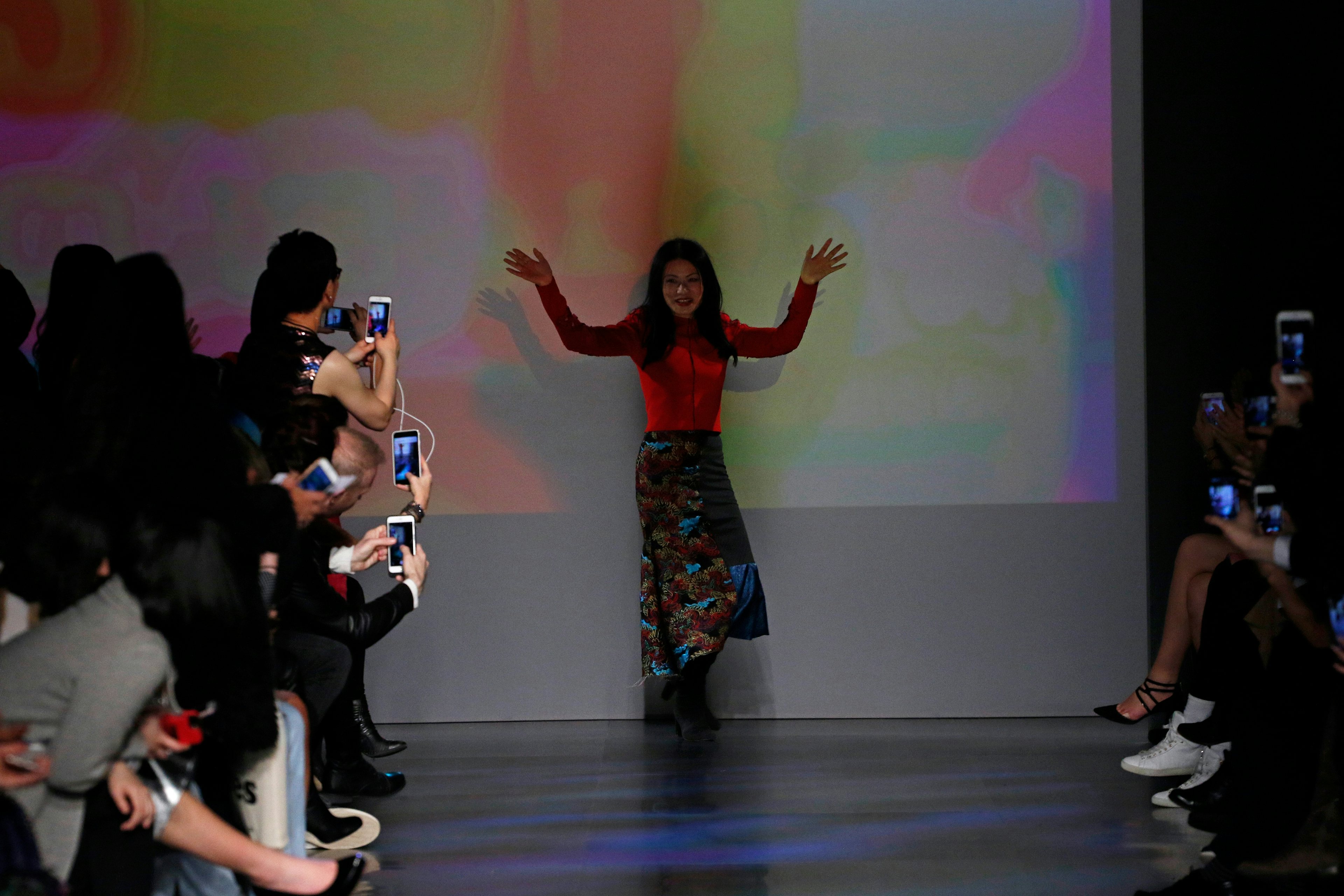 Fashion designer Vivienne Tam came out to greet the audience at the end of the show. (Courtesy Photo)