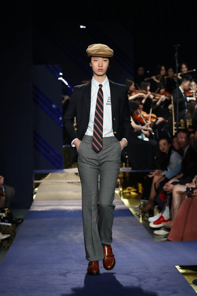 A preppy runway look at the Brooks Brothers runway show in Shanghai. Photo Brooks Brothers