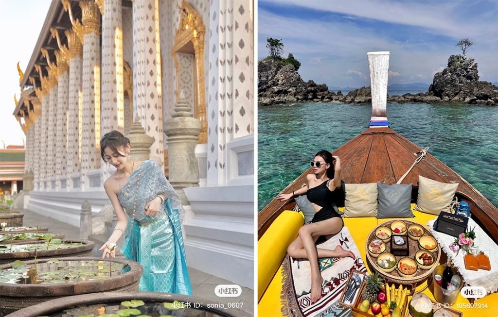 Chinese netizens share pictures from their recent trips to Thailand in 2023. Photo: Xiaohongshu