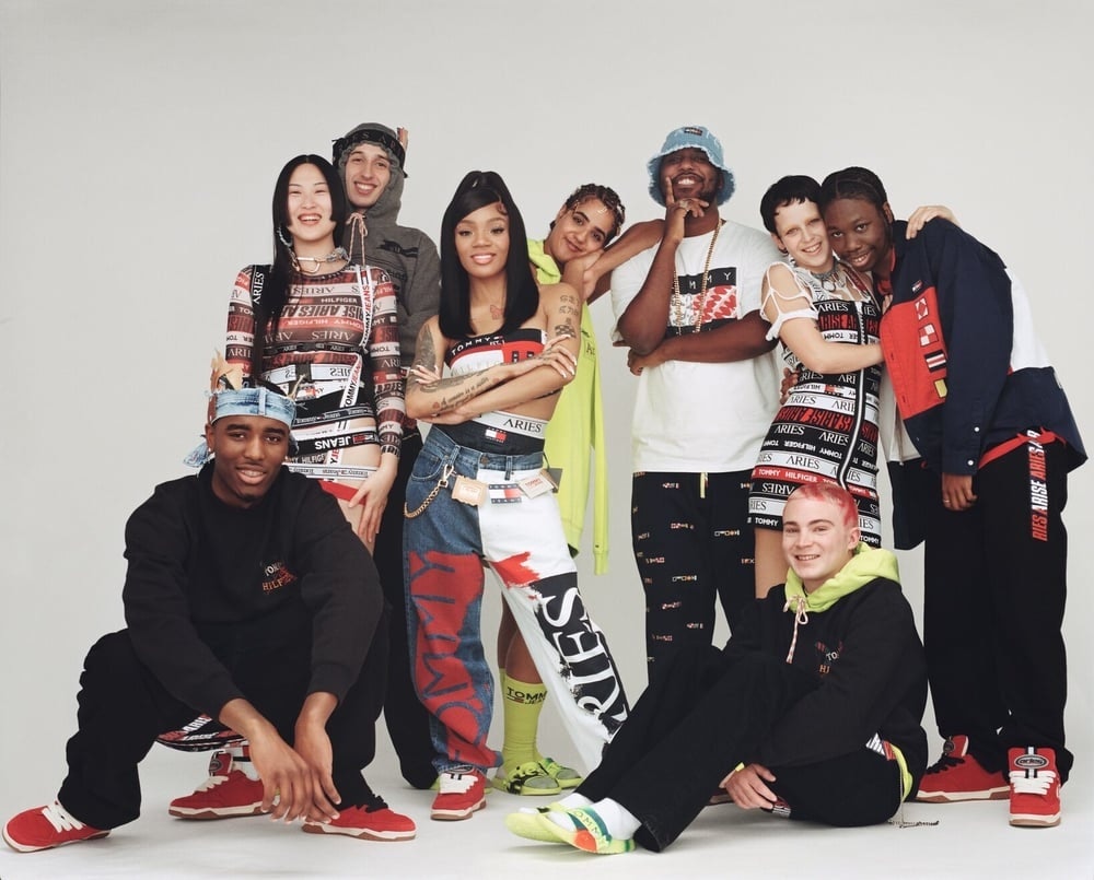 Tommy Jeans and Aries merge their brand signatures in the noughties collab of the year. Photo: Tommy Jeans x Aries