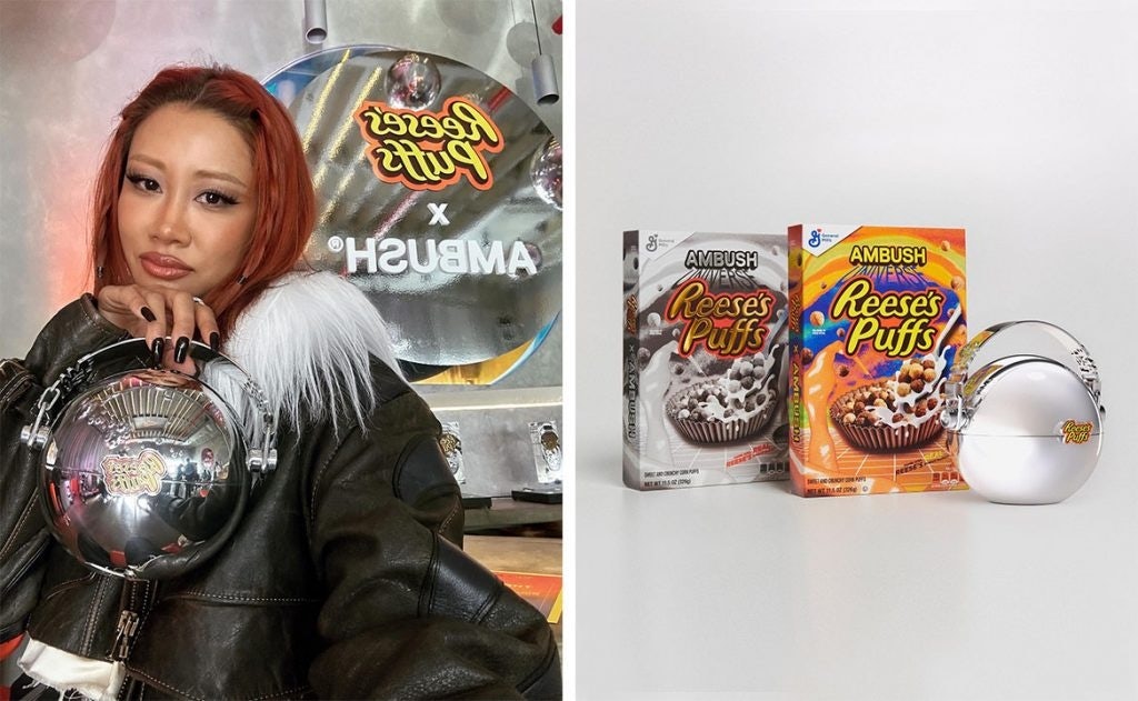 The Ambush x Reese's Puffs collaboration includes a limited-edition bag that doubles as a cereal bowl. Photo: Yoon Ahn's Twitter