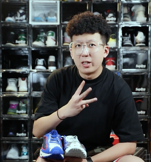 Guo talks about the models Nike released in collaboration with China Space Program. Photo: Screenshot of Guo's video
