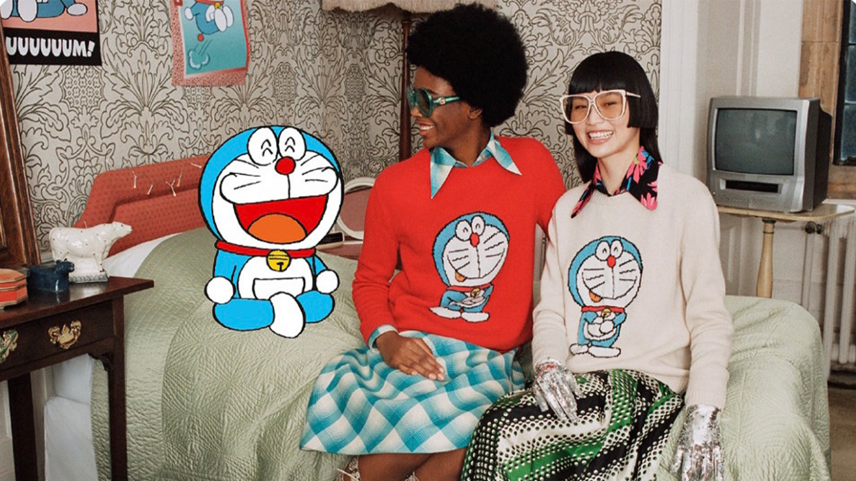 Gucci released a dedicated collection that celebrates both Chinese New Year and the 50th anniversary of the Japanese manga and anime character Doraemon. Photo: Courtesy of Gucci.