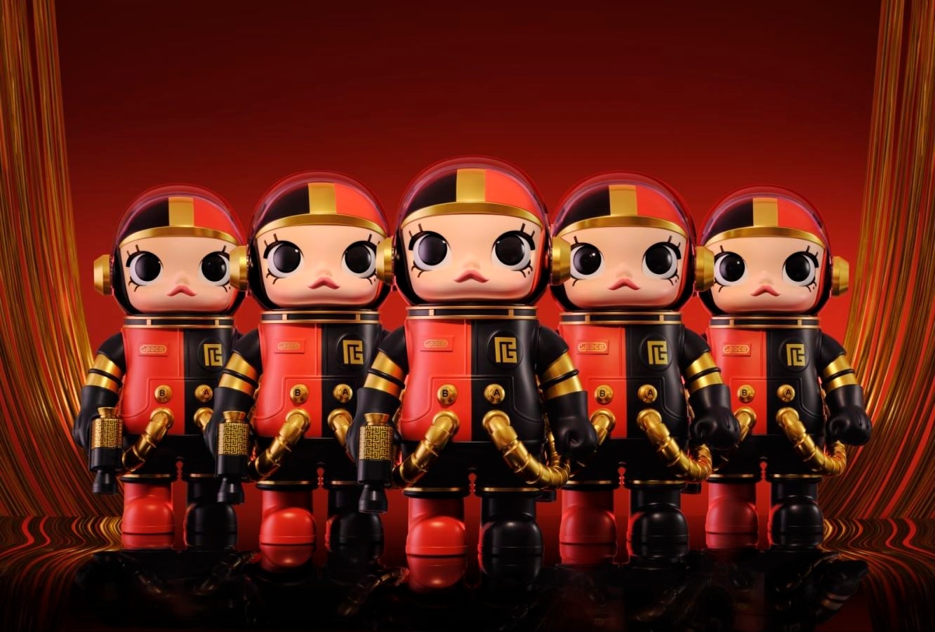 For New Year, Balmain and Pop Mart have designed a limited edition series of Mega Space Molly figurines. Photo: Balmain