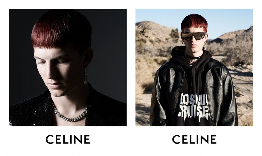 Looks from Celine's 2022 men's collection fit the TikTok e-boy aesthetic. Photo: Celine