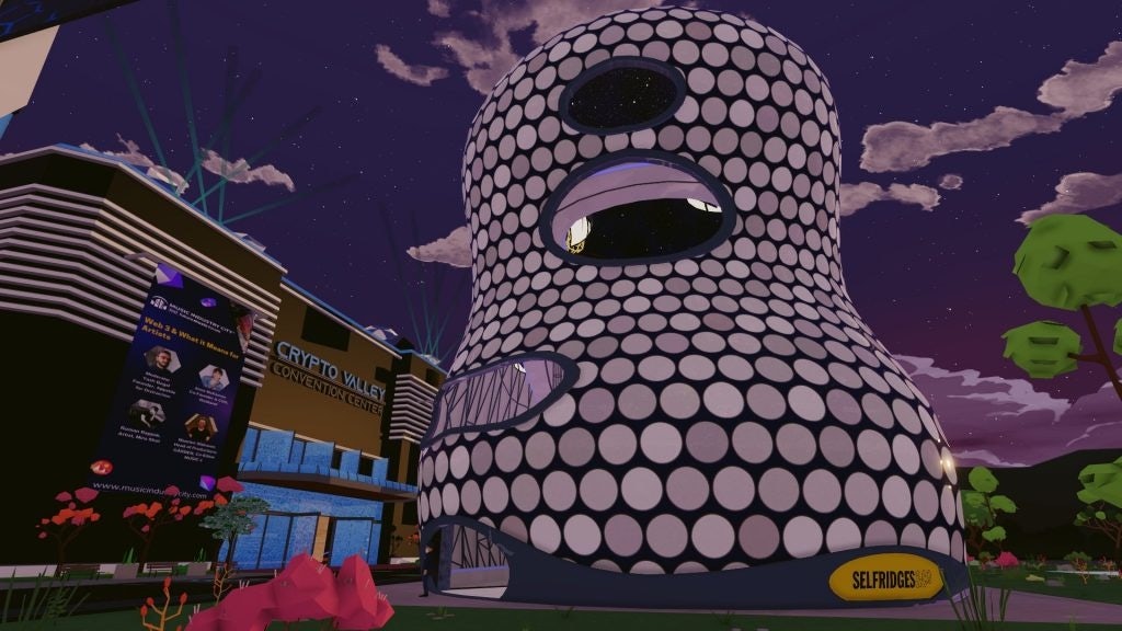 Selfridges teamed up with Fondation Vasarely and Paco Rabanne to launch a virtual shop in Decentraland. Photo: Selfridges' Twitter