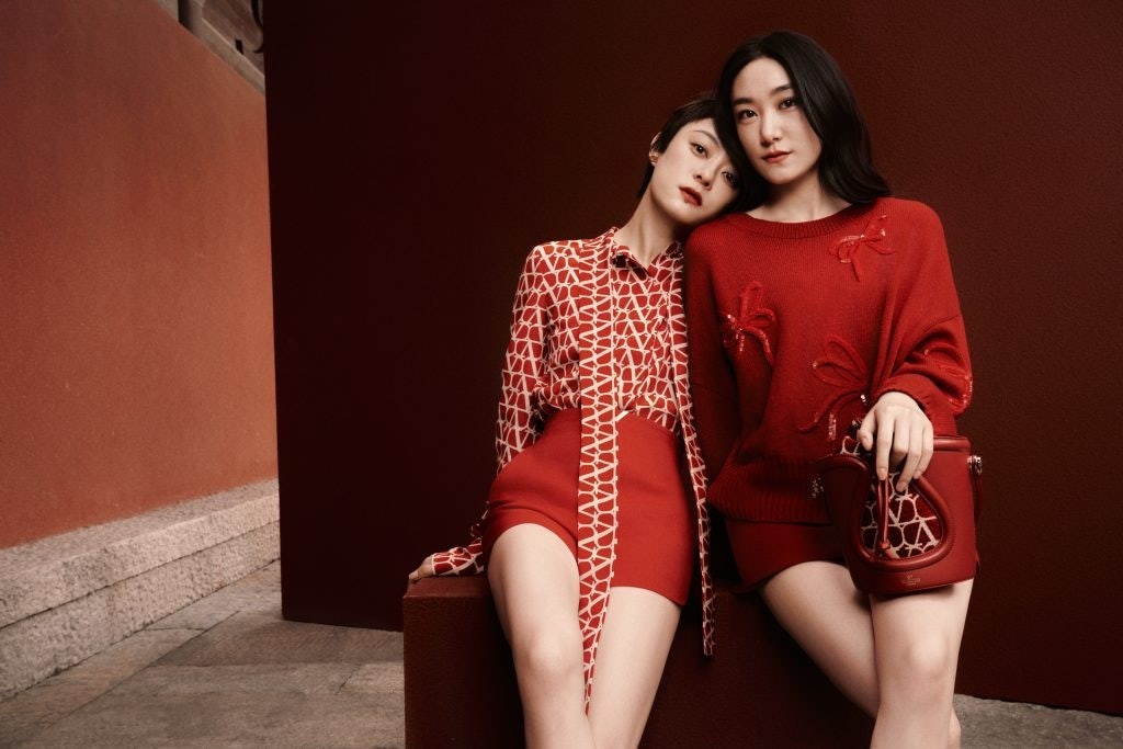 Valentino’s brand ambassador Sun Li and her sister Sun Yan are casted in the CNY 2023 campaign. Photo: Courtesy of Valentino