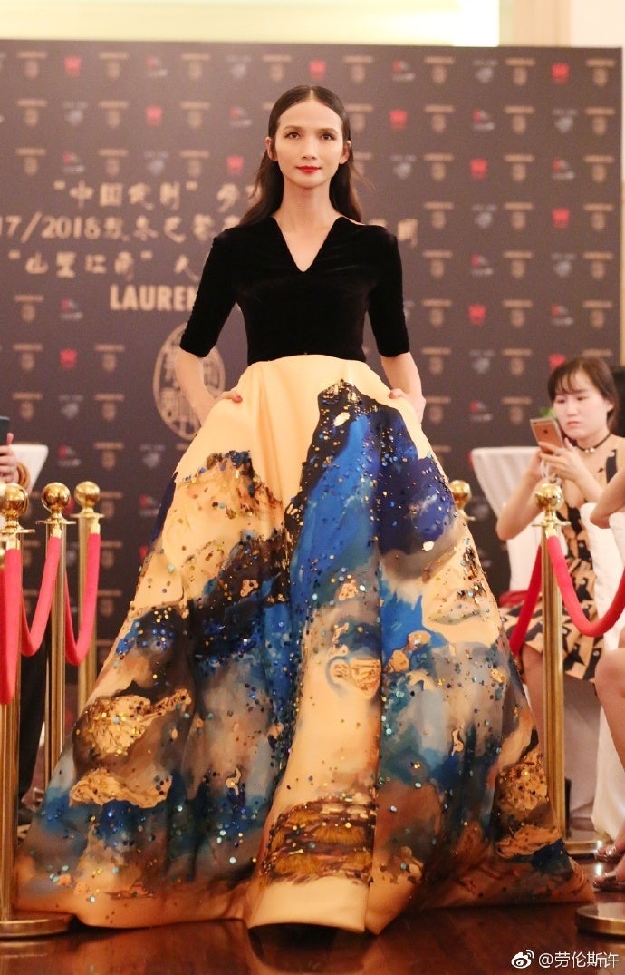 Model Runway picture from Laurence Xu's Paris couture show press release event. Photo: Laurence Xu/Weibo