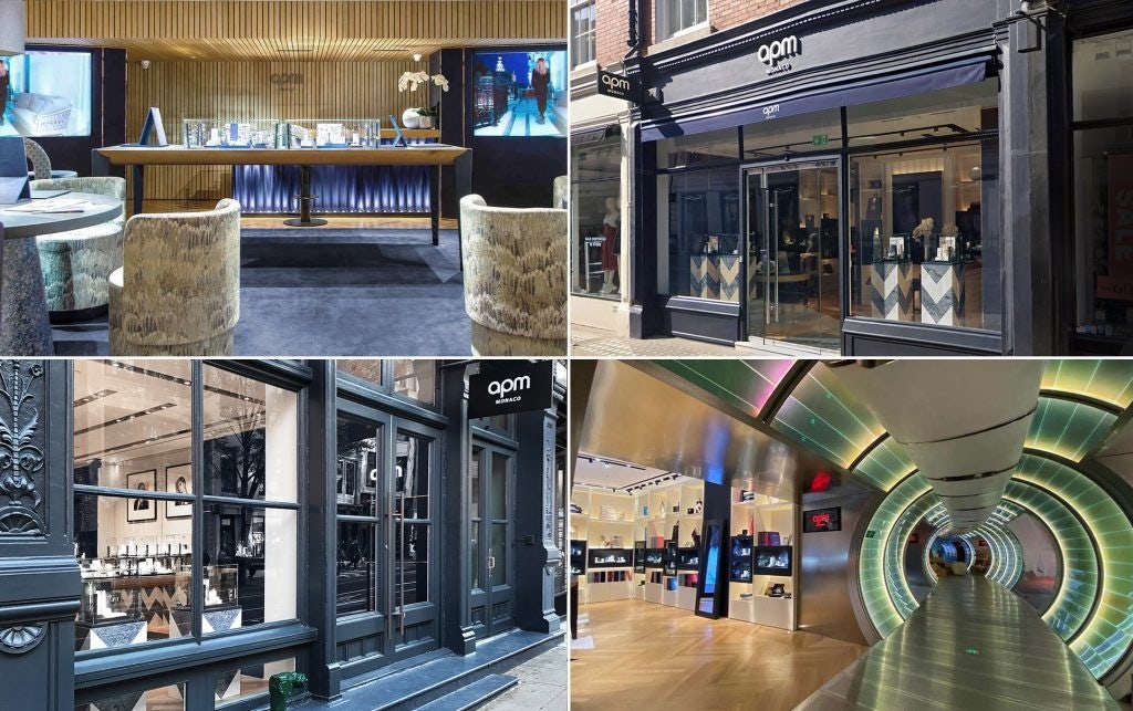 APM's flagship stores in Monaco, London, New York, and Beijing. Photo: Courtesy
