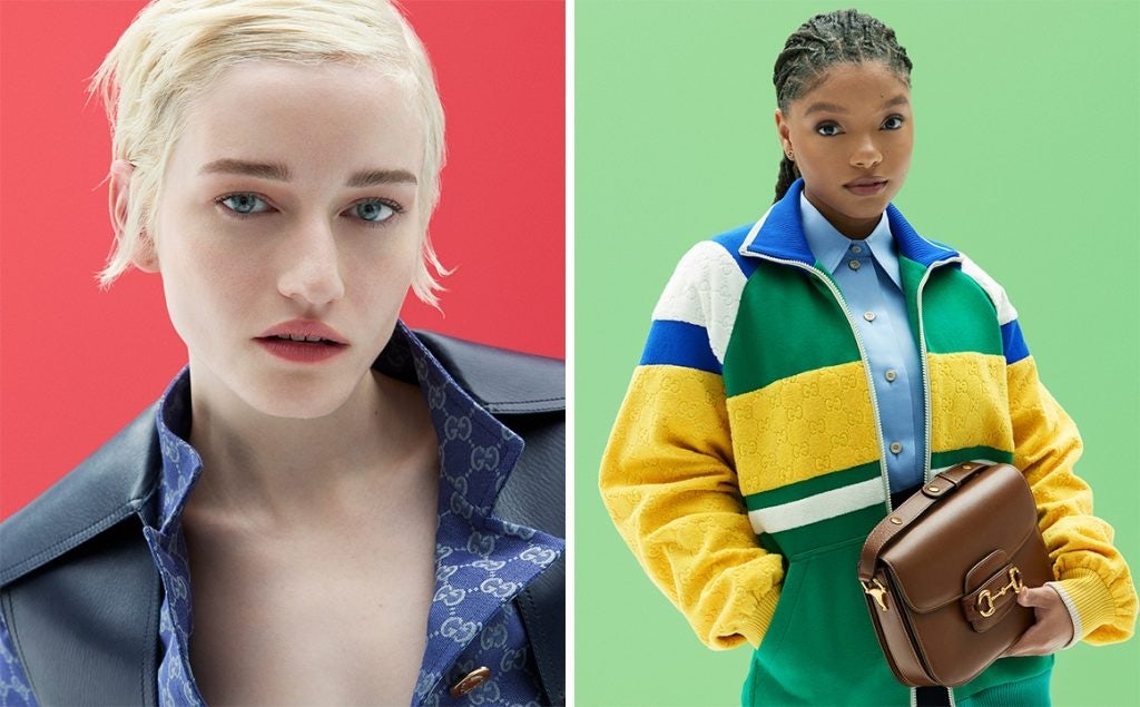 In March, Gucci unveiled its Gucci Horsebit 1955 collection with Julia Garner and Halle Bailey. Photo: Gucci