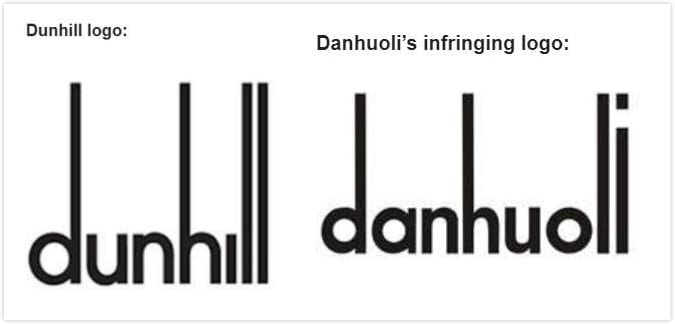 Dunhill's logo (left), and Danhuoli's logo (right). Jing Daily illustration.