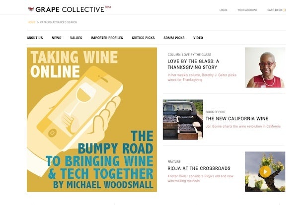 The homepage of Grape Collective. (Grape Collective) 