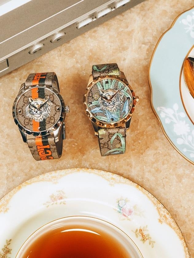 The eco-friendly watches from the Gucci Tiger Collection. Photo: Courtesy of Gucci