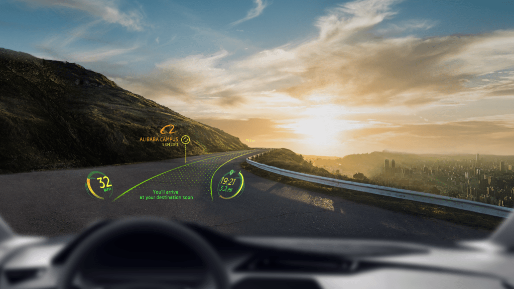 The AR head-up display can improve safety as the navigation information, warnings and traffic data are placed on the windshield right in front of the driver. (Courtesy Photo)