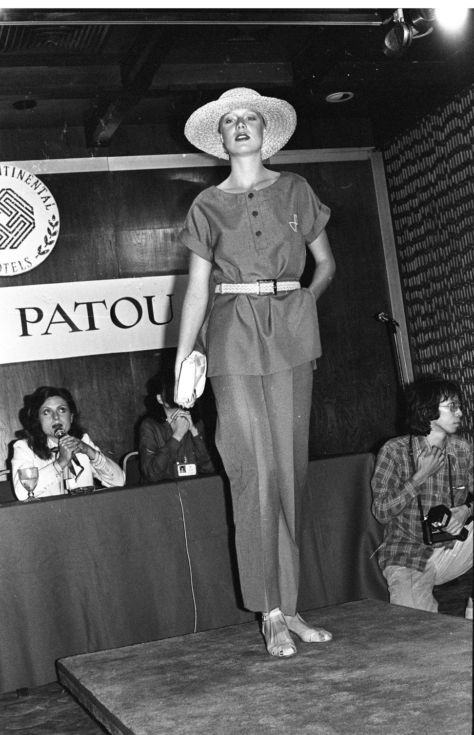 A model presenting a Jean Patou creation in November 1978. Patou was once a popular name in fashion. In September 2018, LVMH group announced plans to relaunch the couture house.