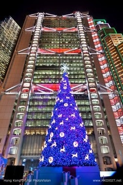 Tiffany & Co. Christmas tree in Central, Hong Kong