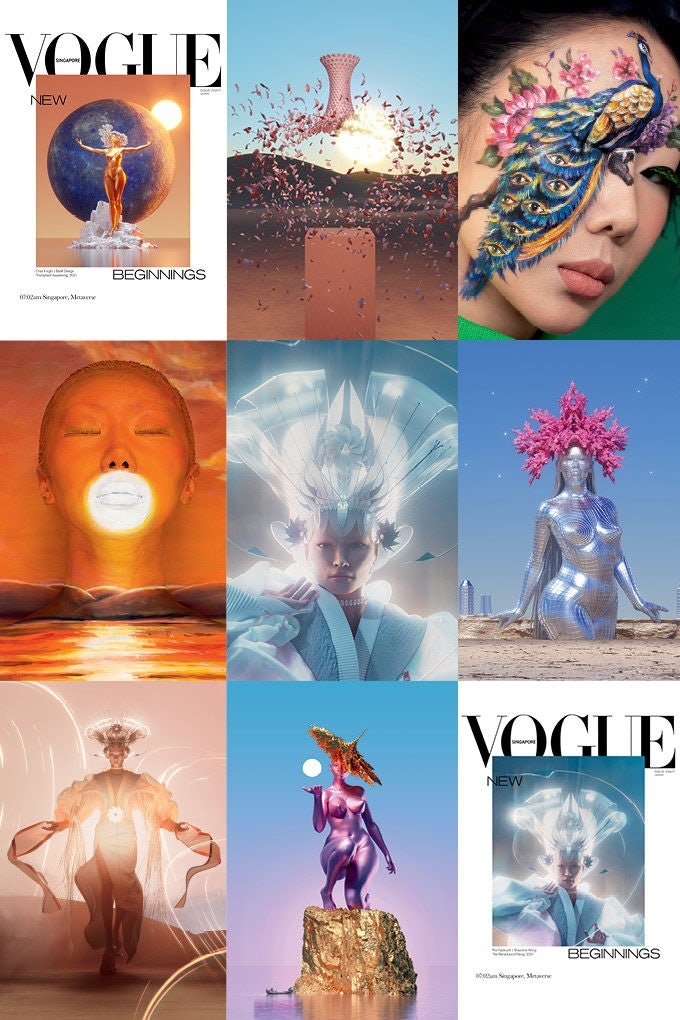 In 2021, Vogue Singapore created a series of animated covers that double as non-fungible tokens. Photo: Vogue Singapore