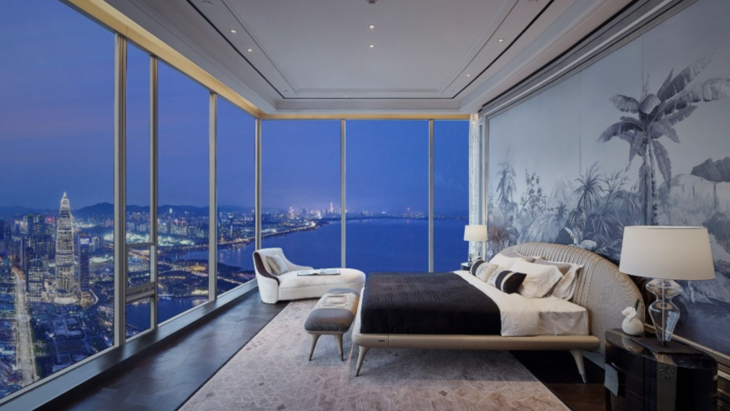 Raffles Residences in One Shenzhen Bay is located in a 72-storey high building, which also includes a concert hall and car showroom. Photo: Accor