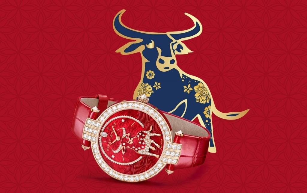 Harry Winston Premier Chinese New Year Ox Automatic 36mm uses vermillion, the stereotypical shade of “China Red.” Photo: Courtesy of Harry Winston
