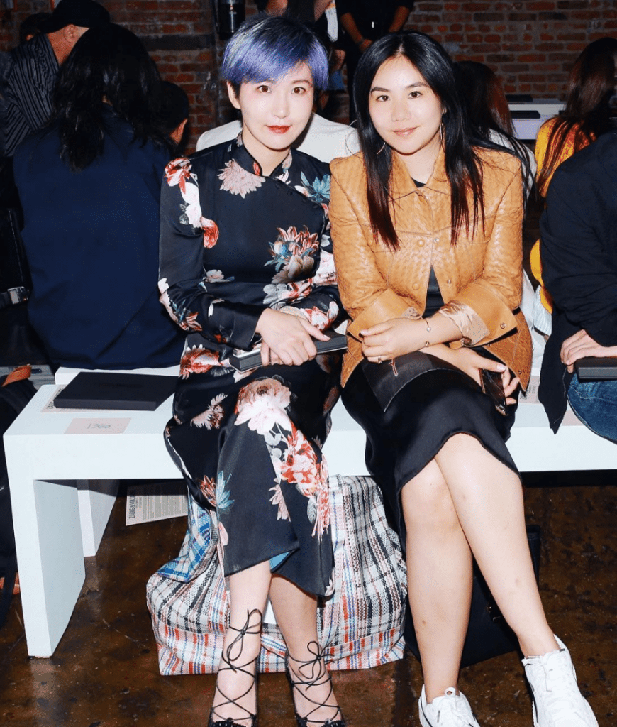 Xie with Grazia China's Senior fashion editor, Katherine Cao, at Zadig amp; Voltaire's fashion show.