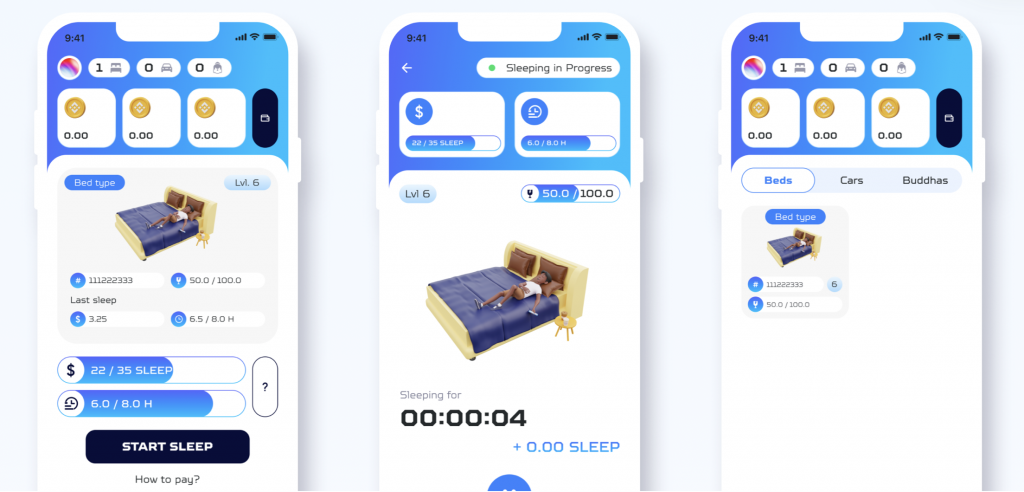 Users can earn the application's native currency by taking time off their phone to rest and improve their sleep habits. Photo: Sleep.game
