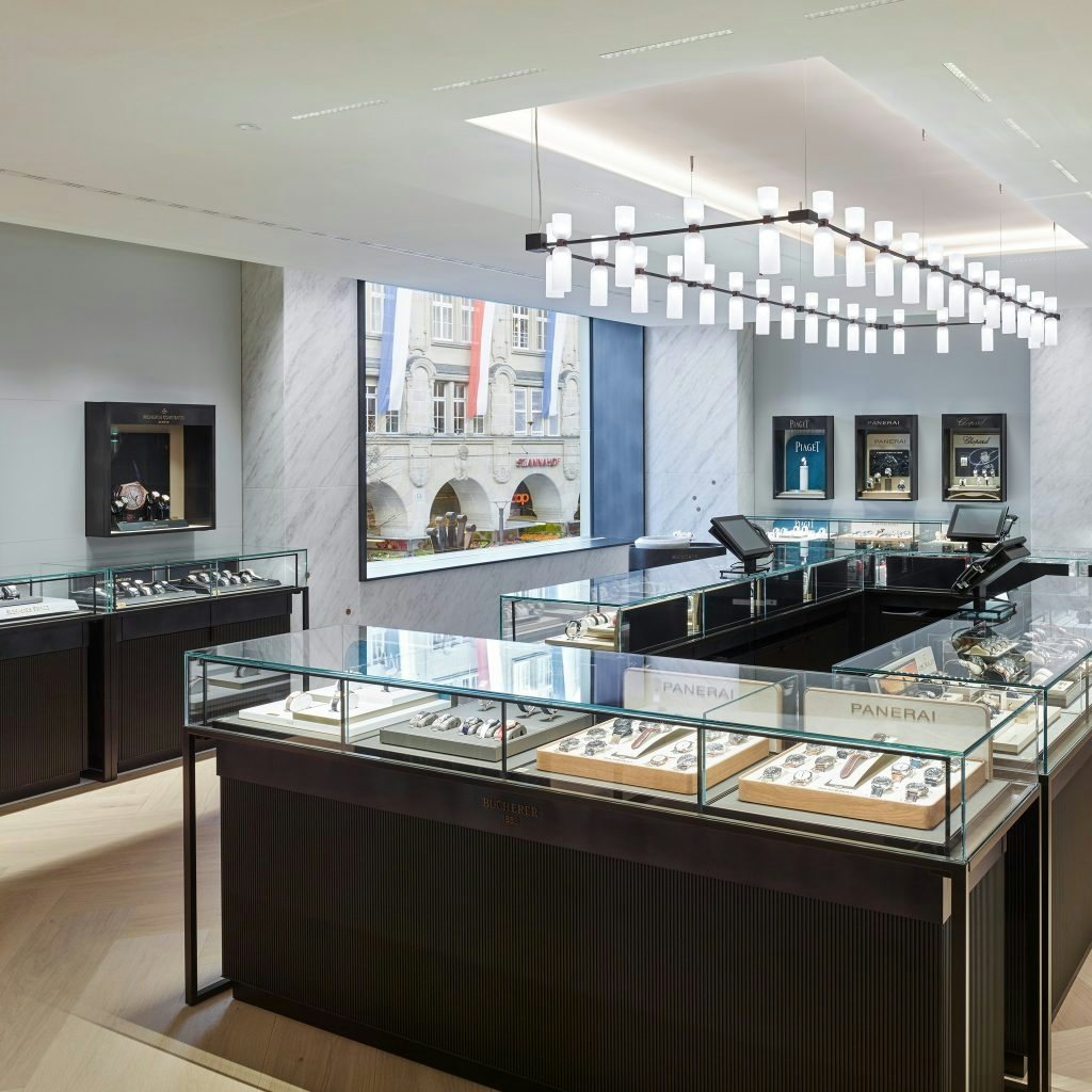 The Bucherer boutique in Zurich spans five floors and offers various watch and jewelry collections. Photo: Bucherer