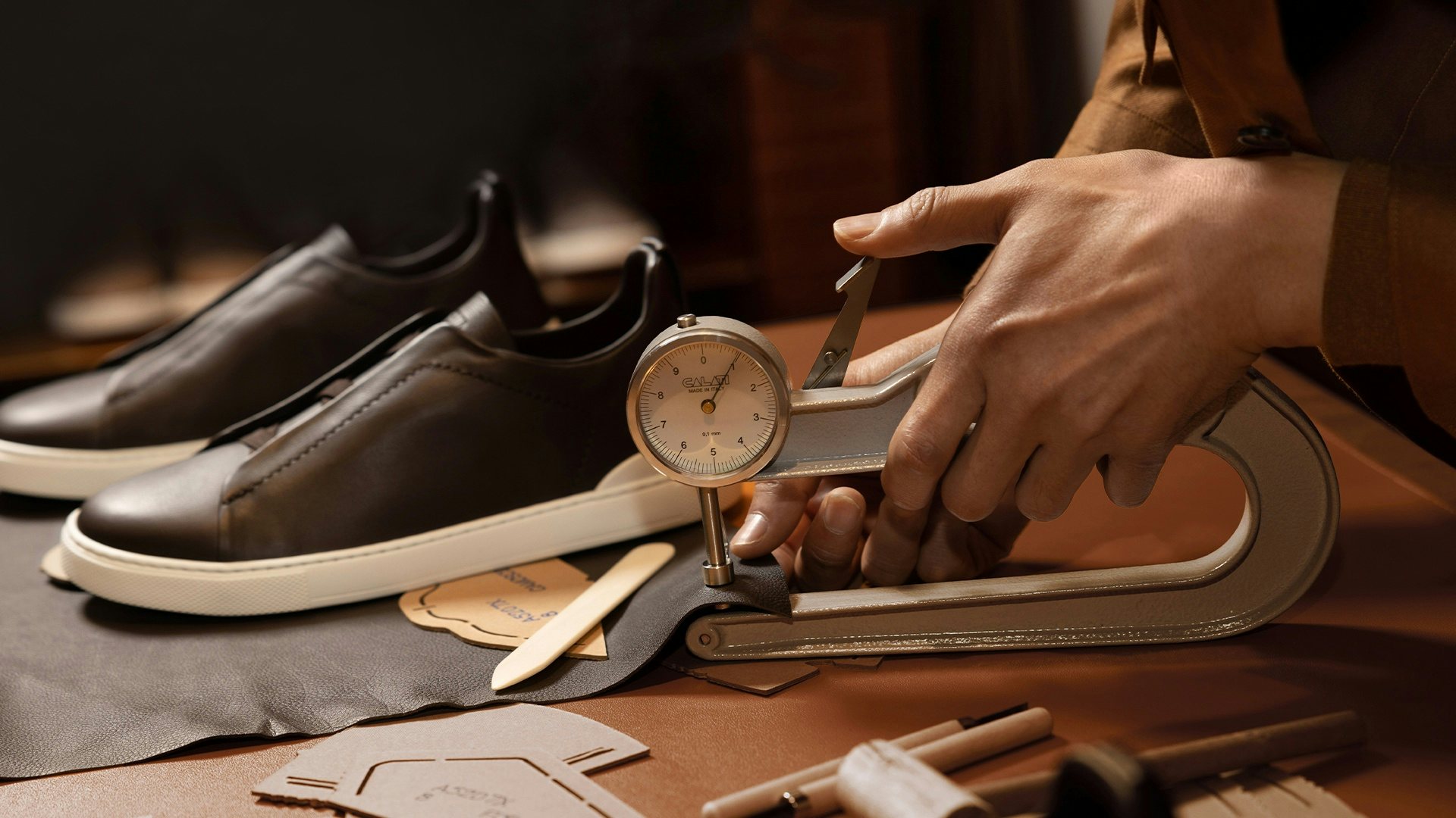 To accomplish a “second skin” sensation, Zegna’s latest Triple Stitch Secondskin Luxury Leisurewear Shoes use the finest leather in the luxury shoe market, at just 0.8mm thin. Photo: Zegna