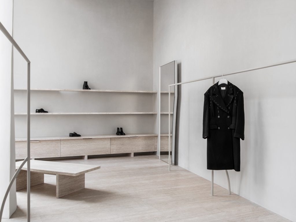 The store concept is designed by Dutch architect Studio Anne Holtrop and reflects the evolved visual language established by creative director John Galliano. Photo: Courtesy of Maison Margiela