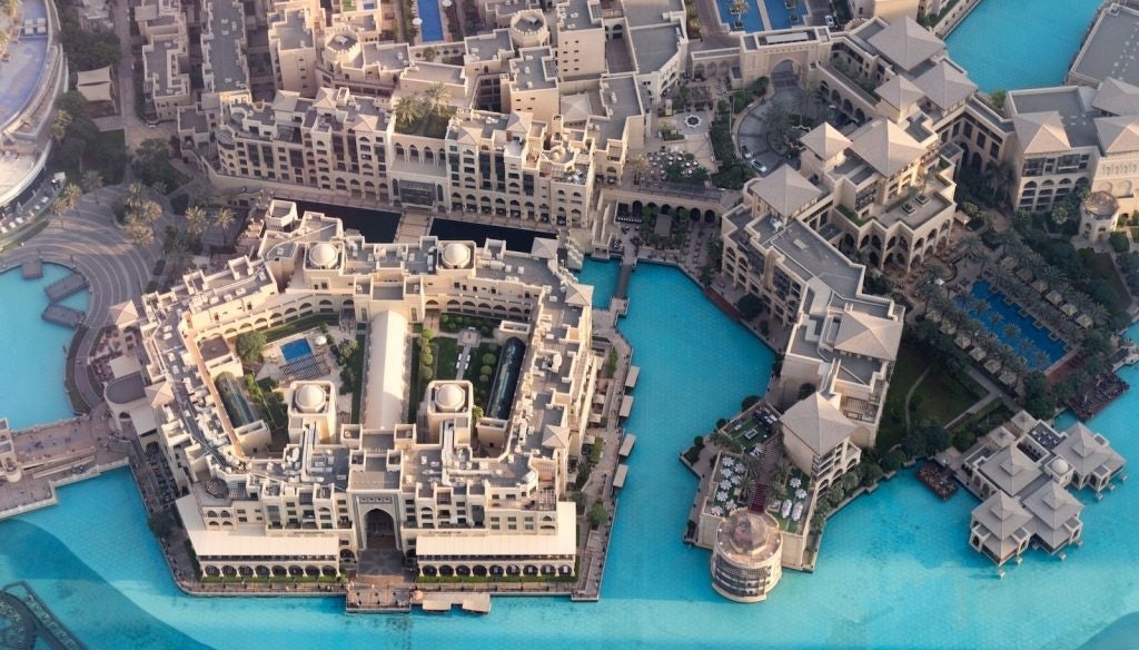 Aerial view of Souk Al Bahar, Dubai. Image: Unsplash