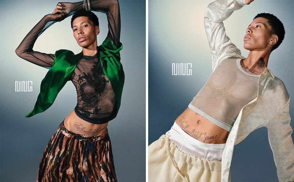Model and activist Kai-Isaiah Jamal stars in Ning Dynasty's latest collection. Photo: Courtesy of Ning Dynasty