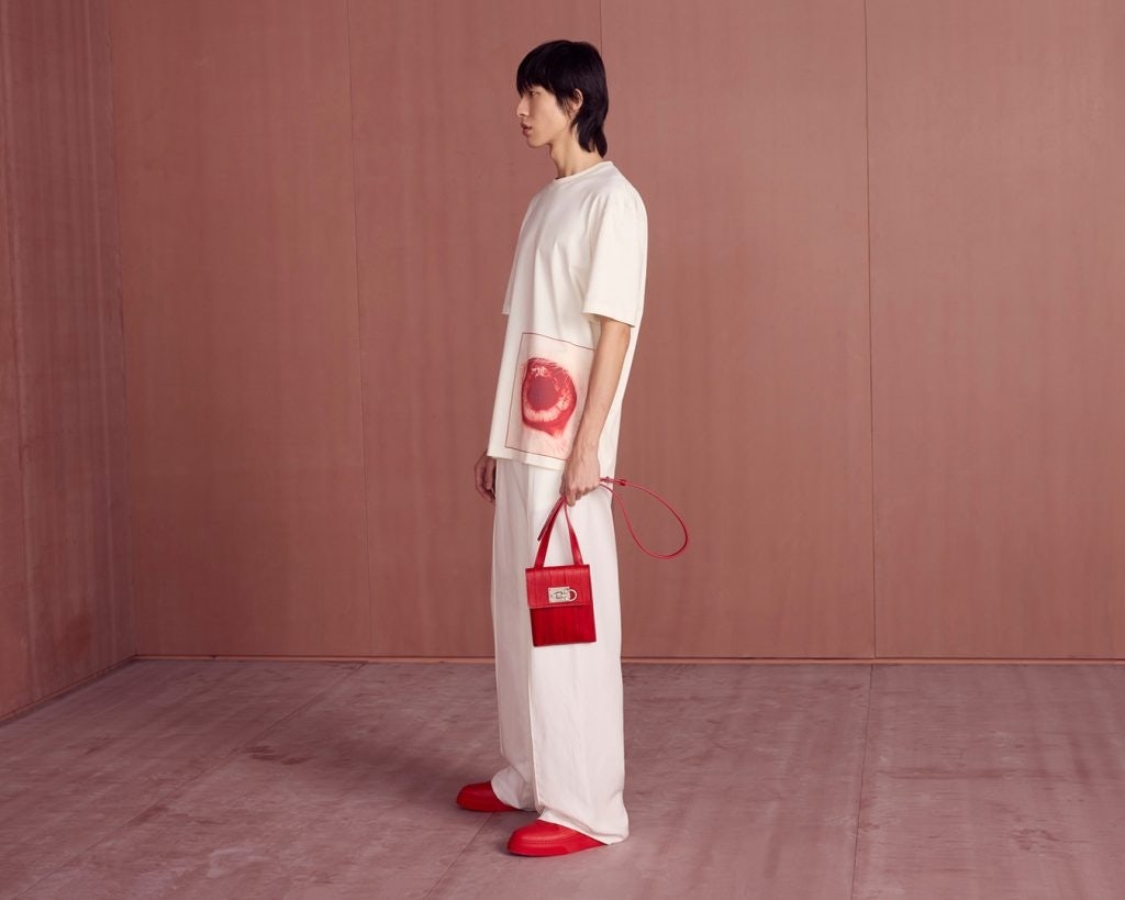 The Ferragamo LNY 2023 collection draws inspiration from the scarlet eye of the rabbit, combining Chinese elements with Italian lavishness. Photo: Courtesy of Ferragamo