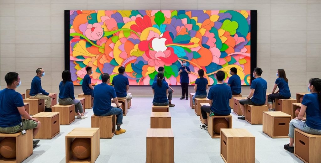 Apple's new Sanlintun store in Beijing includes space to host some of the city's greatest artists, musicians, and creatives. Photo: Courtesy of Apple