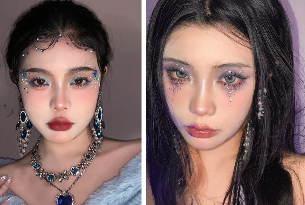 Xiaohongshu user @秦碧凤 shares makeup looks inspired by Euphoria. Photo: Screenshots