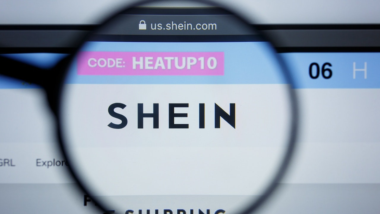 Los Angeles, California, USA - 17 Jule 2019: Illustrative Editorial of Shein website homepage. Shein logo visible on display screen.