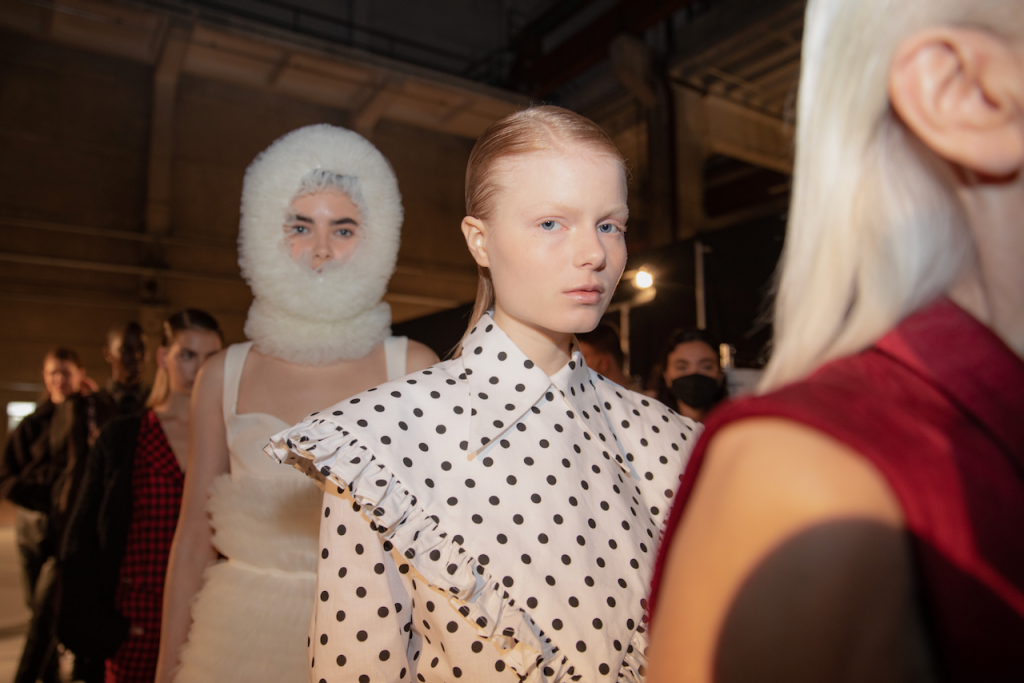 Models backstage at Danny Reinke during Berlin Fashion Week. Photo: Courtesy Fashion Council Germany