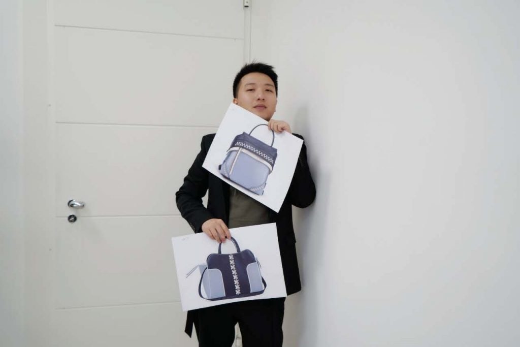 Mr. Bags displays photos of his Tod's Wave and Sella bag designs for his fans. Photo: Courtesy of Mr. Bags