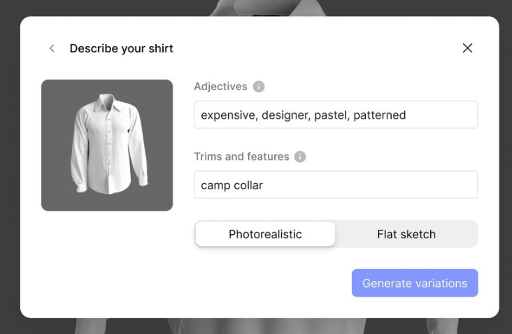 Cala uses AI to instantaneously generate designs for fashion items. Image: Cala
