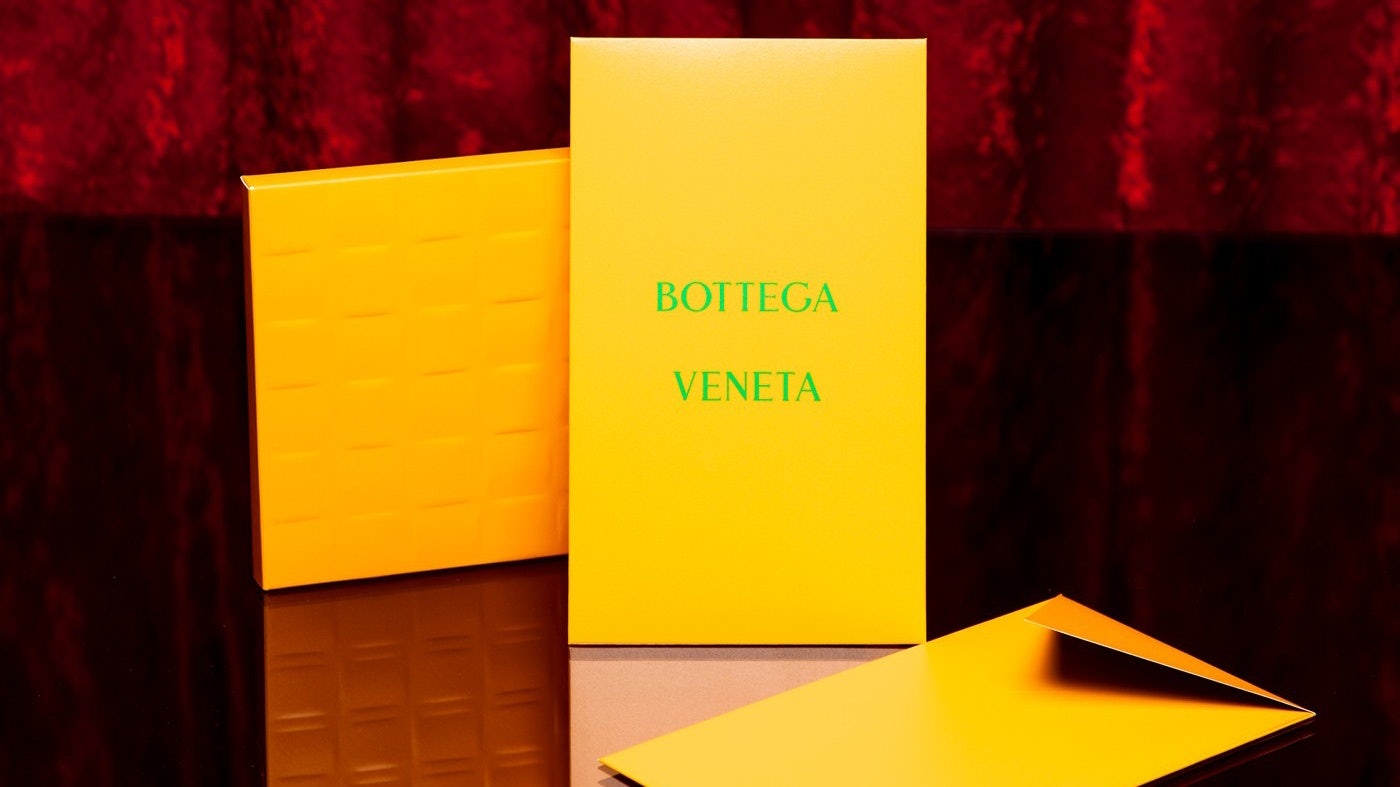 Bottega Veneta has broken with tradition, and rather than the traditional red envelope, is offering a yellow version. Photo: Hypebeast