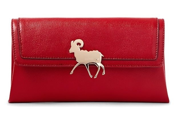 Diane von Furstenberg's Chinese New Year clutch for the Year of the Ram, which is available at Bloomingdale's as a part of the store's holiday promotions. (Courtesy Photo)