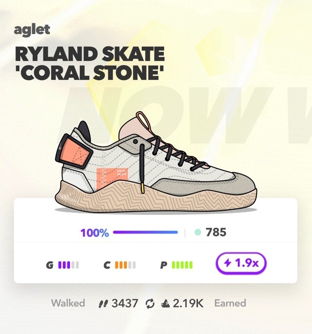 Players wear virtual sneakers in Aglet and earn in-game currency for their physical activity and steps. Photo: Courtesy of Aglet