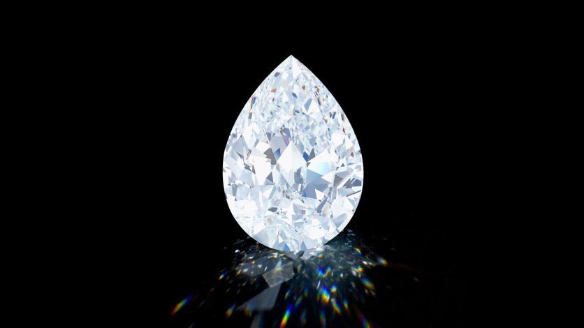 The Key 10138, which weighs over 100 carats, is the first important diamond in the world to be auctioned with cryptocurrency. Photo: Sotheby's