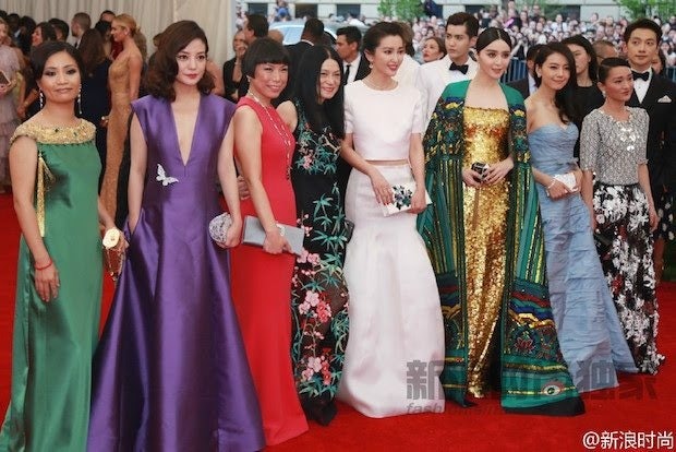 Chinese celebrities at this year's Met Gala. (Sina)