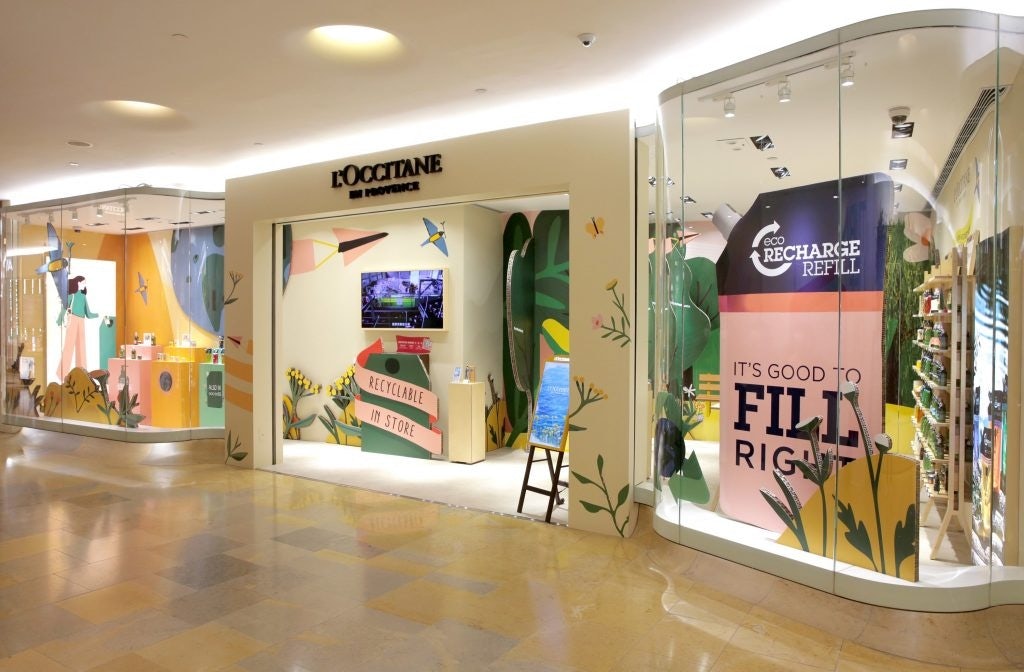 L'Occitane's sustainability concept store encourages the public to participate in its eco-friendly programs through rewards and interactive activities. Photo: Courtesy of L'Occitane