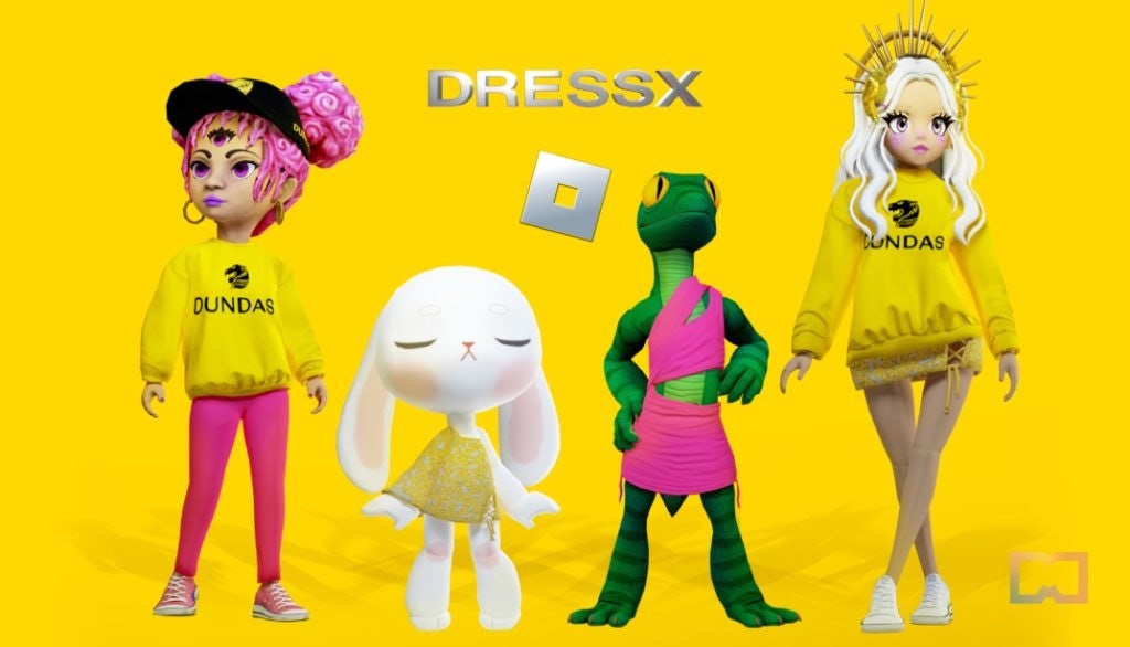 The fashion label entered into its second partnership with Web3 marketplace DressX on a new Roblox wearables collection. Photo: DressX