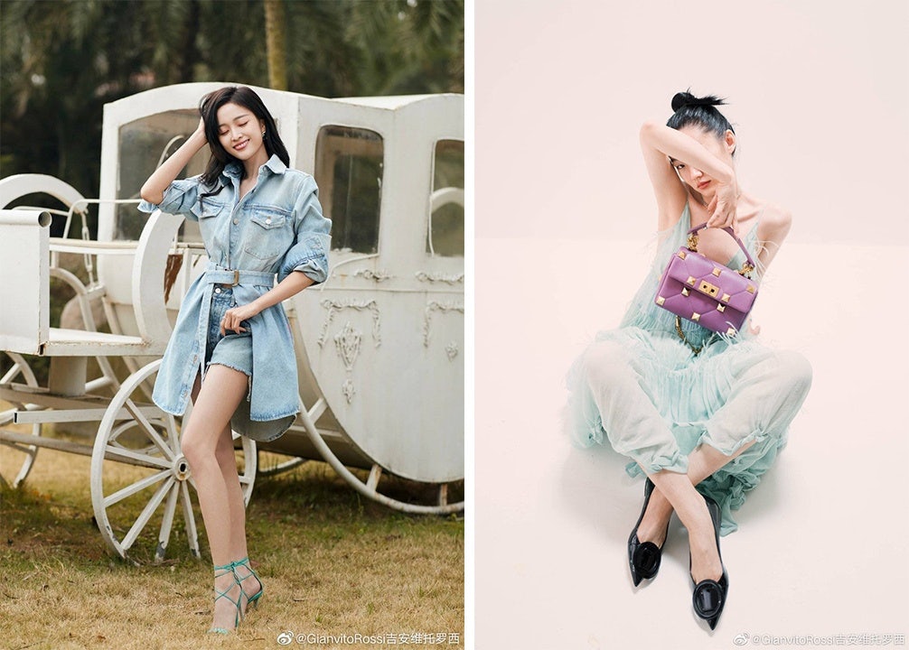 Gianvito Rossi taps Chinese model Lv Ying and Rocket Girls 101 member Betty Wu to appeal to young Chinese women. Photo: Weibo
