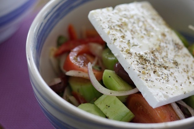 Greek salad (Image: Erica Ji for Jing Daily)