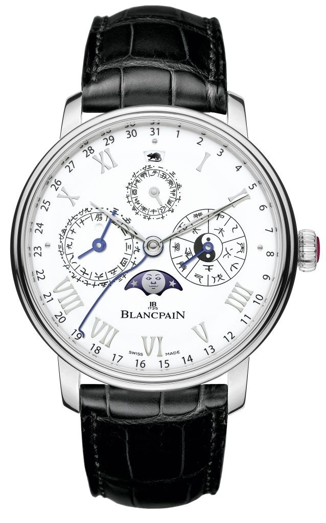 Blancpain Villeret Traditional Chinese Calendar retails for 87,800. Courtesy of Blancpain